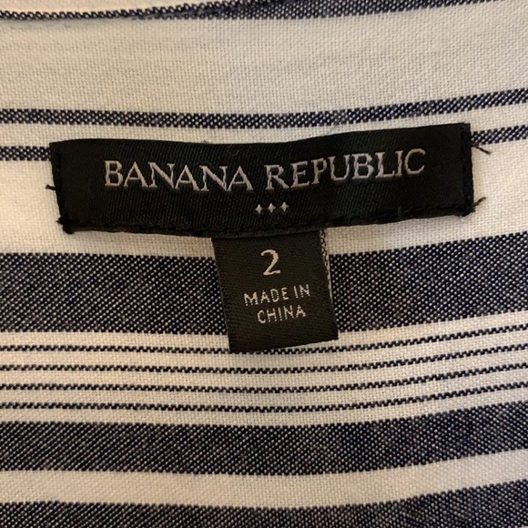 Banana Republic Navy/White Striped Shirt Dress - Picture 2 of 4